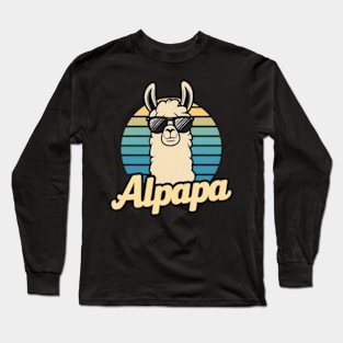 Alpapa Funny Alpaca For Fathers Day, Mens Long Sleeve T-Shirt
